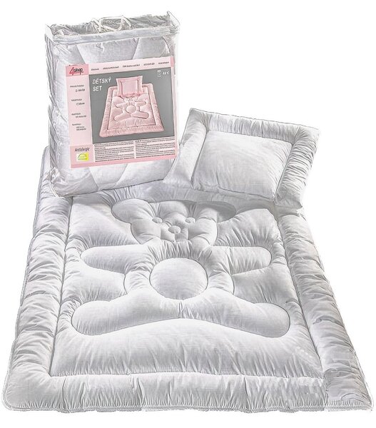 4sleep Dětský set MEDICAL do postýlky prošívaný přikrývka 90x135cm, polštář 40x60cm, letní (220+220g)