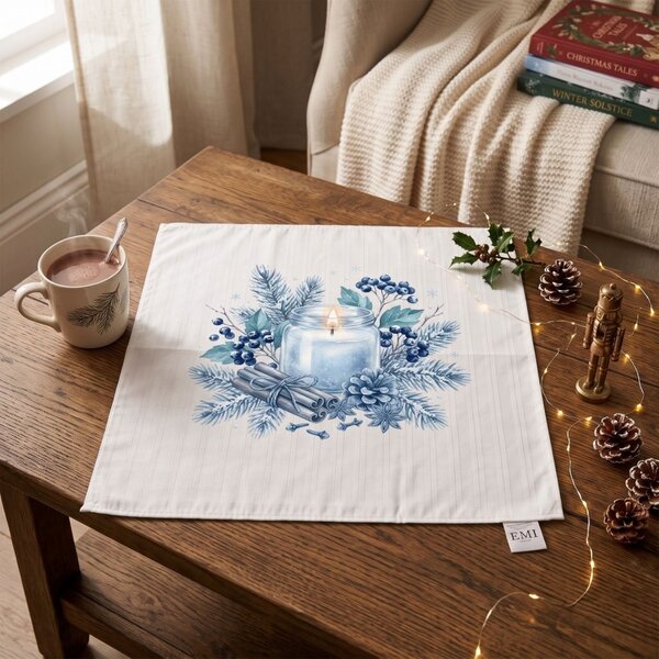 Damaškový ubrus Winter Blueberry 40x40 cm EMI