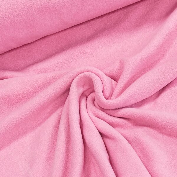 Fleece (flís) jednobarevná uni STR 2093 A, růžová, š.150cm (látka v metráži)