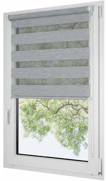 Roleta Den a Noc neinvazivní Premium Stříbro 38x150 cm