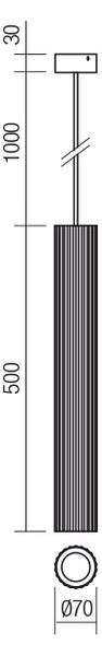 Redo 01-2589 Delphi, zlaté závěsné svítidlo, 1x7W GU10, ø7cm, výška 50cm