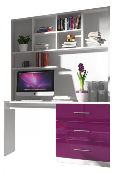 PC stolek Paradise PD03, Barva: bílá / bílý lesk 5902928415834