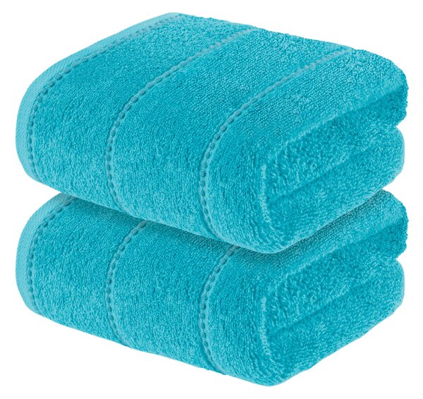 LIVARNO home Froté ručník, 50 x 90 cm, 2 kusy (tyrkysová) (100352692003)