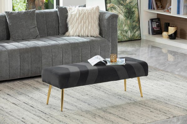 TABURETOVÁ LAVICE, kov, textil, kompozitní dřevo, 110/41/43 cm MID.YOU - Online Only lavice, Online Only