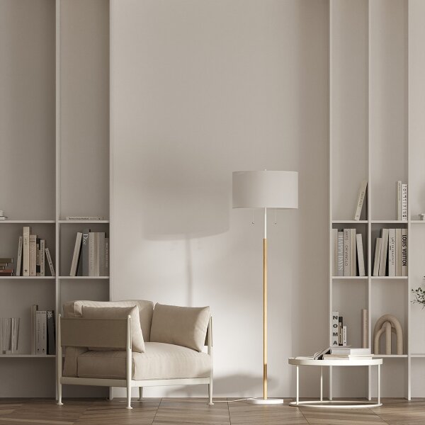 Stojací lampa FOGO 2xE27/15W/230V bílá/béžová
