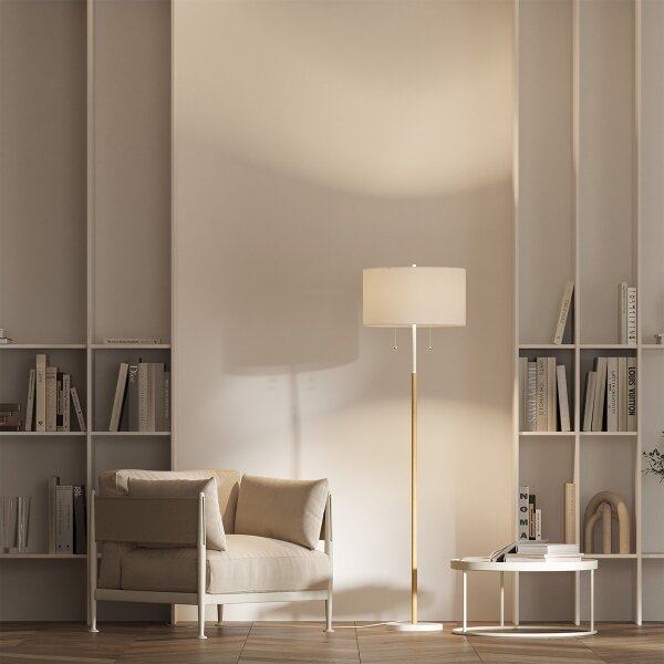 Stojací lampa FOGO 2xE27/15W/230V bílá/béžová