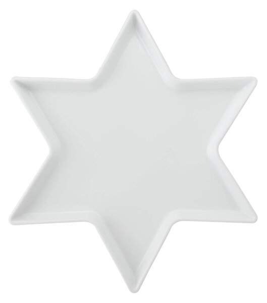 Servírovací talíř hvězda Mikasa Chalk 30 × 18 cm, bílý porcelán, do myčky a mikrovlnné trouby MKCHSTARPLAT30