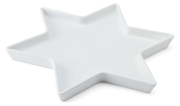Servírovací talíř hvězda Mikasa Chalk 30 × 18 cm, bílý porcelán, do myčky a mikrovlnné trouby MKCHSTARPLAT30