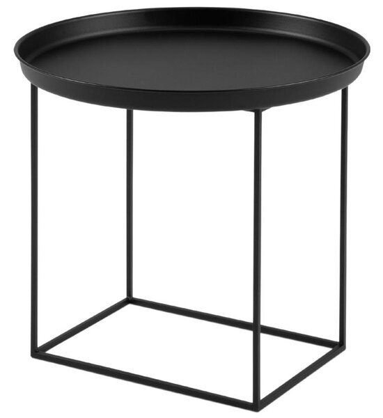 Černý kovový konferenční stolek MICADONI Ataca 50 cm