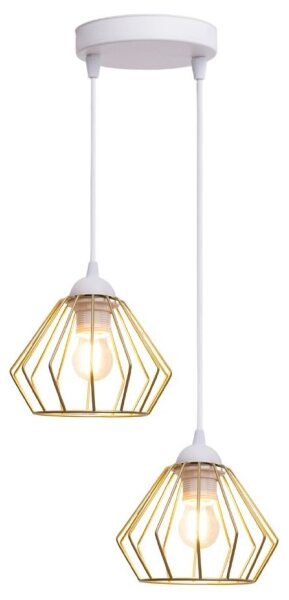 Lustr na lanku CEED GOLD 2xE27/60W/230V pr. 28 cm bílá/zlatá
