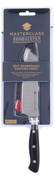 Sada nožů MasterClass EdgeKeeper 4 ks, kuchařský 20 cm, santoku 12 cm, univerzální 11,5 cm a loupací 9 cm se samoostřicími pouzdry MCEKTRSET4PC