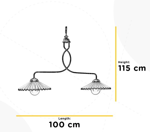 ONLI - Lustr na řetězu ROSINA 2xE27/22W/230V bronzová