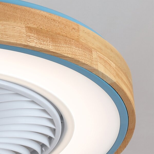 Brilagi - LED Stmív. svítidlo s ventilátorem LED/38W/230V 50 cm modrá/dub + DO