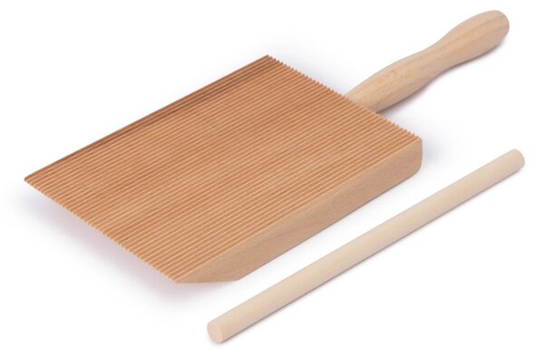 Sada na tvarování gnocchi KitchenCraft World of Flavours 2 ks, FSC bukové dřevo, destička a váleček WFGNOCCHI2PC
