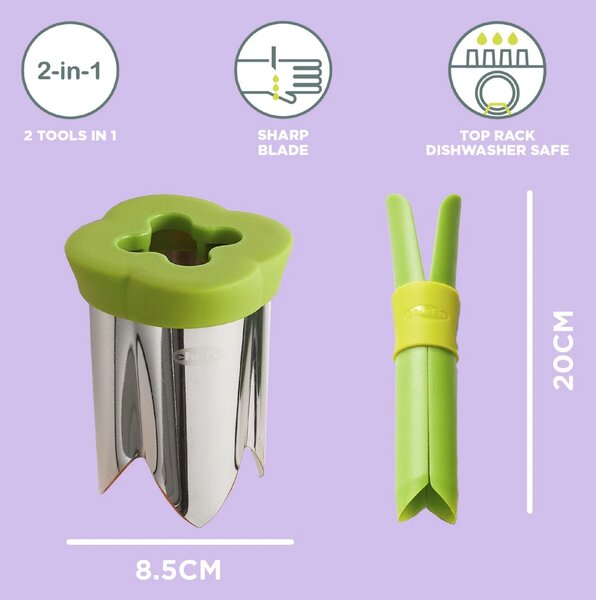 Vykrajovače paprik Chef’n QuickCore Plus 2 ks, na sladké a chilli papriky, kovové hrany, do myčky 5305379EU