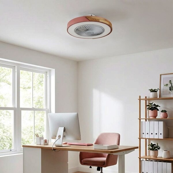 Brilagi - LED Stmív. svítidlo s ventilátorem LED/38W/230V 50 cm růžová/dub +DO