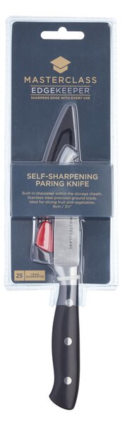Sada nožů MasterClass EdgeKeeper 4 ks, kuchařský 20 cm, santoku 12 cm, univerzální 11,5 cm a loupací 9 cm se samoostřicími pouzdry MCEKTRSET4PC