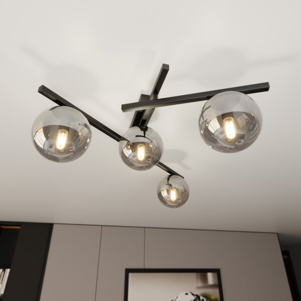 Stropní svítidlo SMART 4xE14/10W/230V černá/šedá