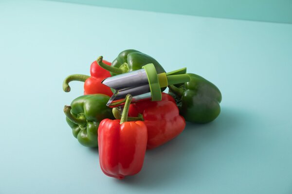 Vykrajovače paprik Chef’n QuickCore Plus 2 ks, na sladké a chilli papriky, kovové hrany, do myčky 5305379EU
