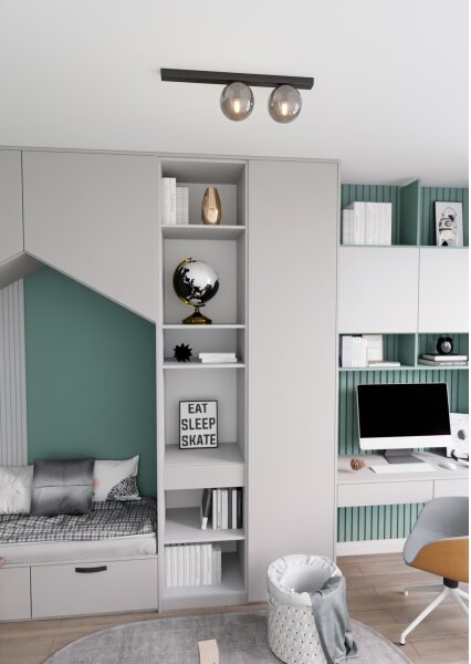Stropní svítidlo FIT 2xE14/10W/230V černá/šedá