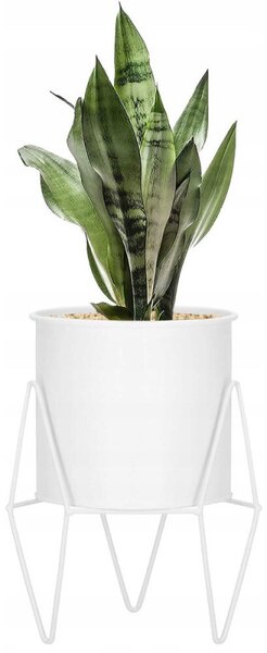 Květináč se stojanem 22 cm SPRINGOS GA0163 bílý
