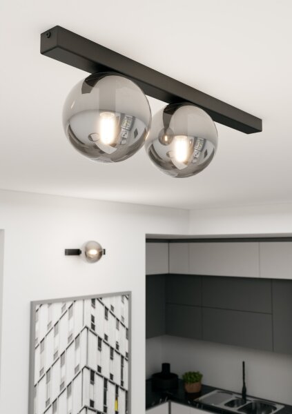 Stropní svítidlo FIT 2xE14/10W/230V černá/šedá