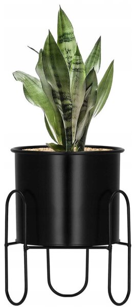 Květináč se stojanem 28 cm SPRINGOS GA0164 černý