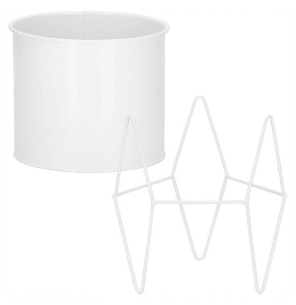 Květináč se stojanem 22 cm SPRINGOS GA0163 bílý