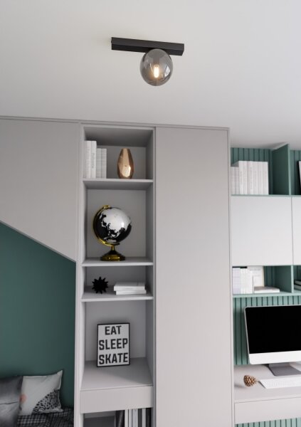 Stropní svítidlo FIT 1xE14/10W/230V černá/šedá