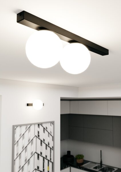 Stropní svítidlo FIT 2xE14/10W/230V černá/bílá
