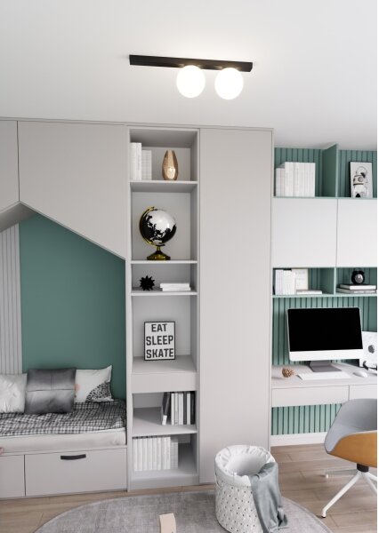 Stropní svítidlo FIT 2xE14/10W/230V černá/bílá