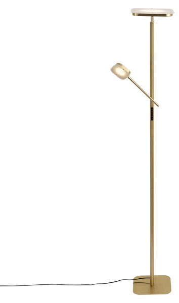 Moderní stojací lampa mosazná vč. stmívatelné LED - Divana