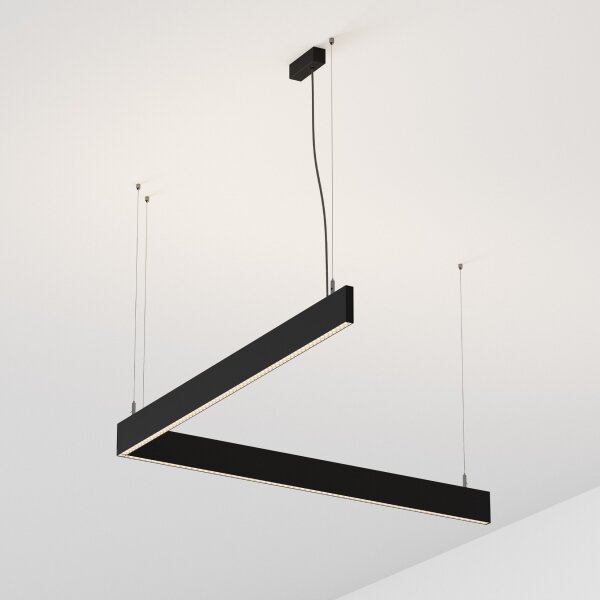 Ideal Lux - LED Lustr na lanku STEEL LED/29W/230V 4000K CRI 90 120 cm černá