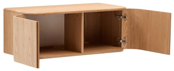 Umyvadlová skříňka Kave Home Salaya 90 x 45 cm s dřevěným dekorem
