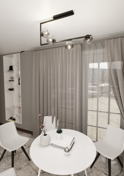Lustr na tyči SOMA 4xE14/10W/230V černá/šedá