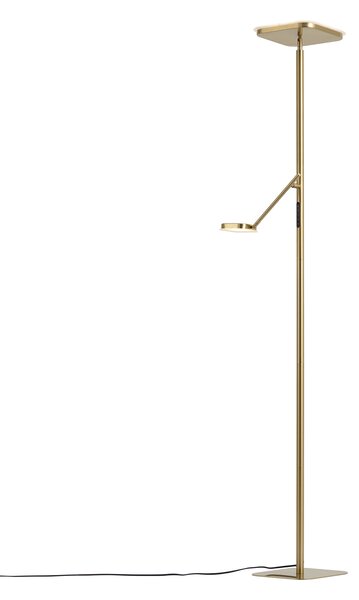 Moderní stojací lampa mosazná vč. stmívatelné LED - Divana
