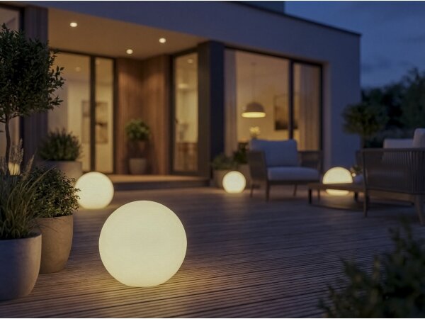 Kanlux 45930 - Venkovní lampa STONO 1xE27/15W/230V pr. 20 cm IP65 bílá