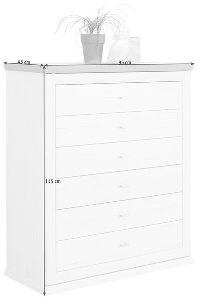 KOMODA, šedá, bílá, 95/115/43 cm Hom`in - Široké komody