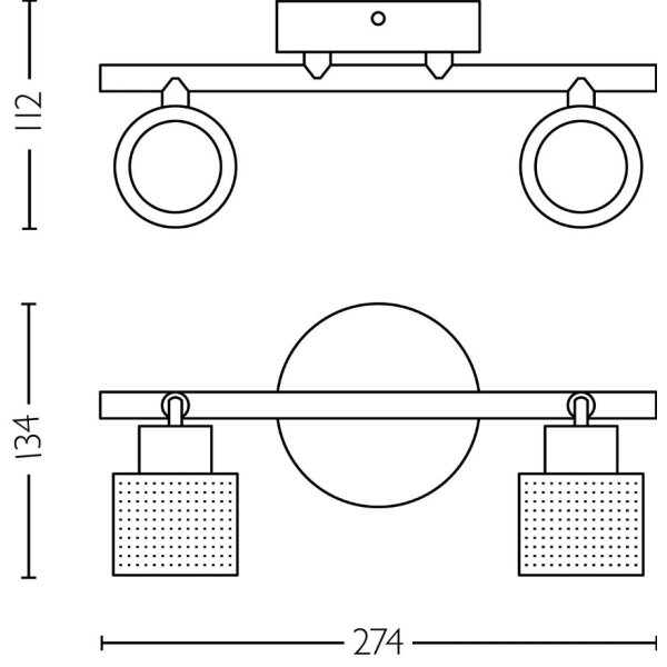 Philips - Bodové svítidlo NIALL 2xGU10/5W/230V černá/mosaz