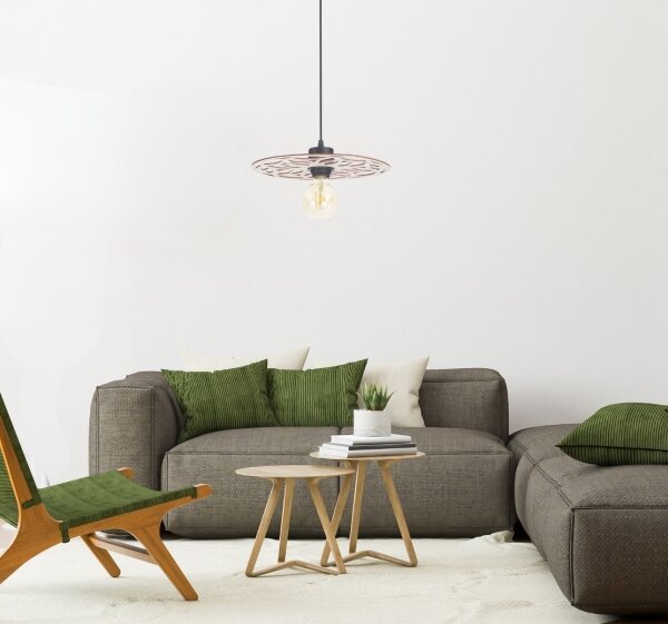 Lustr na lanku FALCO 1xE27/60W/230V pr. 30 cm béžová