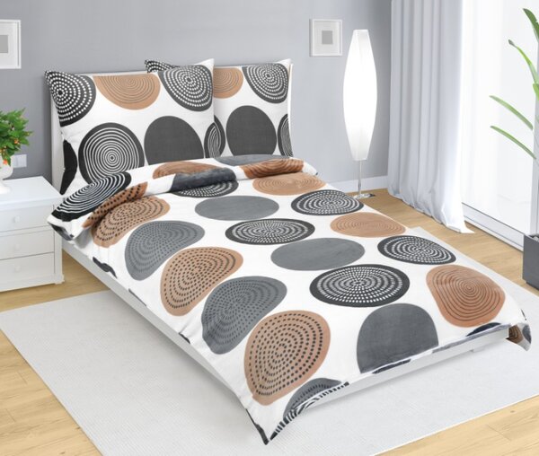 Bellatex Povlečení MIKROFLANEL 140x200, 70x90 cm Mandala Béžová,Hnědá,Šedá