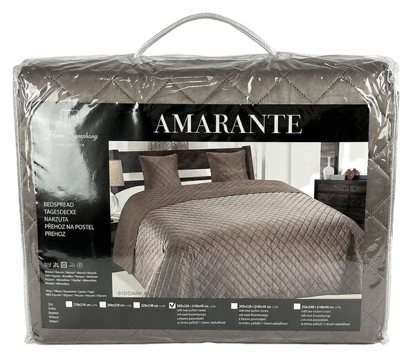 Euromat Přehoz na postel AMARANTE TAUPE, hnědý, 220x240cm, dvoulůžkový + 2x povlak 40 x 40cm