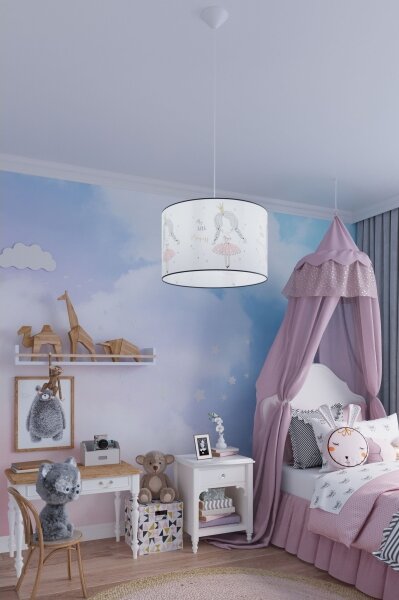 Sollux SL.1414 - Dětský lustr na lanku PRINCESS 1xE27/15W/230V pr. 30 cm