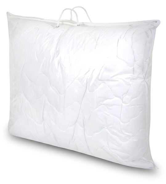 Bellatex Úložný obal na lůžkoviny a deky 70×50 cm – taška se zipem a textilním uchem, průhledný, bílý lem