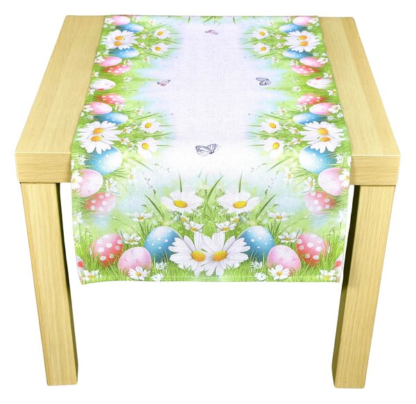 Forbyt kuchyňský ubrus VELIKONOCE CYH6114 TISK, kraslice, zelená 40x90cm (obdélník)