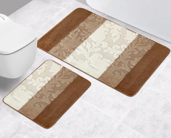 Bellatex koupelnové předložky SADA BANY 60x100 + 60x50 cm bez výkroje Orion Bílá,Béžová,Hnědá