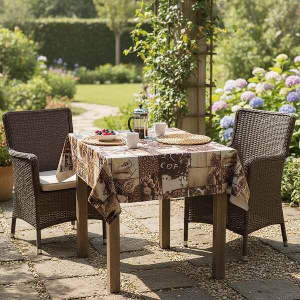 Fantastik ubrus PVC s textilním podkladem 726 cafe brasil, hnědá, š.140cm (metráž), š.140cm (metráž)