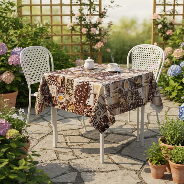 Fantastik ubrus PVC s textilním podkladem 726 cafe brasil, hnědá, š.140cm (metráž), š.140cm (metráž)
