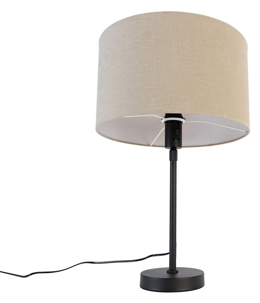 Stolní lampa černá nastavitelná s odstínem světle hnědým 35 cm - Parte