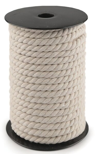 Textil Soldán Bavlněná kroucená šňůra / provaz 510641 režná na tašky, průměr 7mm (šňůra na metry)